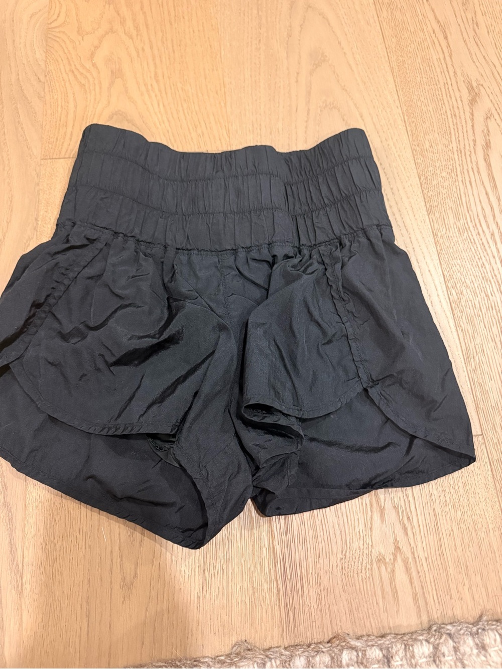 Gianni Bini Black High-Waist Ruffle Athletic Shorts